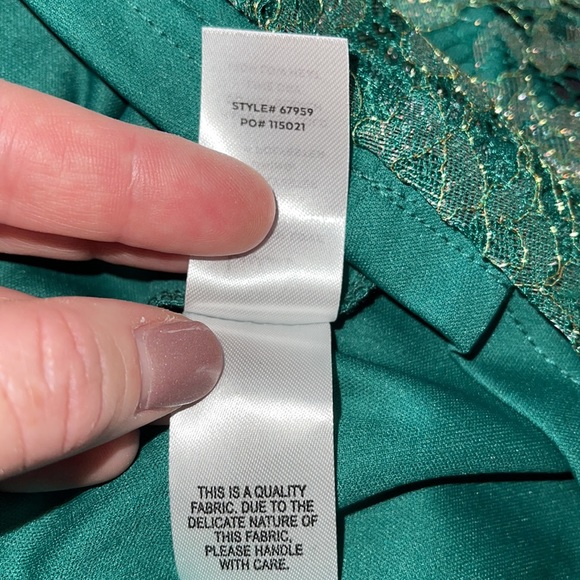 NWT Lulus Tawny Green Metallic Lace Skater Dress - Picture 12 of 16